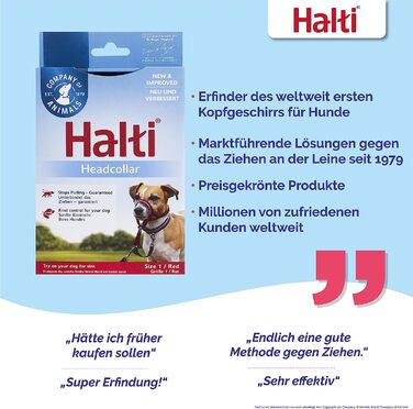 Головний убір HALTI, розмір-не дозволяє вашій собаці тягнути повідець, легко регулюється, легкий, з м'яким ремінцем для носа, нашийник із захистом від натягу для собак середнього розміру (1, Червоний)
