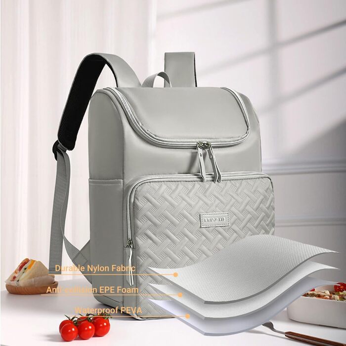 Рюкзак-холодильник 18L для пікніка: ізольований, зелений (сірий)