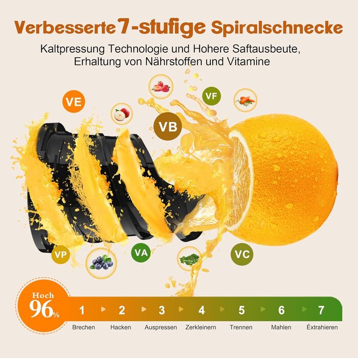 Фреш-прес Fretta Slow Juicer: Швидкий та Зручний Електричний Соковитискач для Овочів та Фруктів (1.8л, 250W, Чорний)