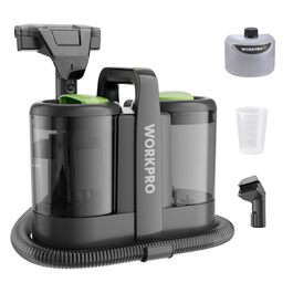 WORKPRO Мийний пилосос 450W 13kPa, 1.6L з миючим засобом та 2 насадками, для килимів, диванів, авто