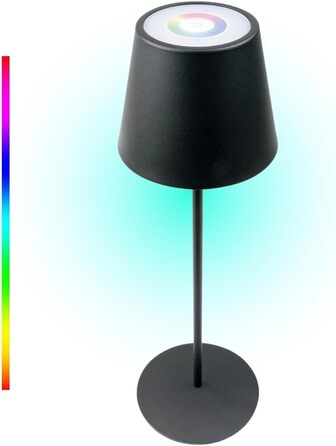 Стійка лампа Schwaiger OTL200 з нічним світлом LED, RGB, акумулятор, диммування, IP44, чорний (для дому та саду)