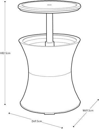 Столик-холодильник Keter Pacific Cool Bar: 3-в-1 (стіл, журнальний столик, кулер) для відпочинку на відкритому повітрі, 30л, колір коричневий