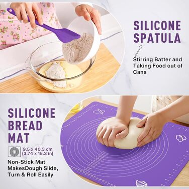 Набір для випікання кислотного хліба MIAOKE: корзини для бродіння, скребок для тіста, ніж для хліба, пензлик, підкладки та інше