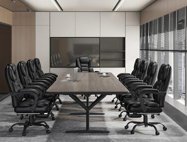 Ергономічне крісло Yaheetech для офісу, шезлонг з підставкою для ніг, комп'ютерне крісло з регульованими підлокітниками, висока спинка, регульована висота, для офісу, біле (чорне)