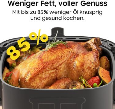 Фритюрниця повітряна XXL 9л, 2350W, 9 програм, LED дисплей, функція підігріву, металевий внутрішній простір, для сімейних обідів