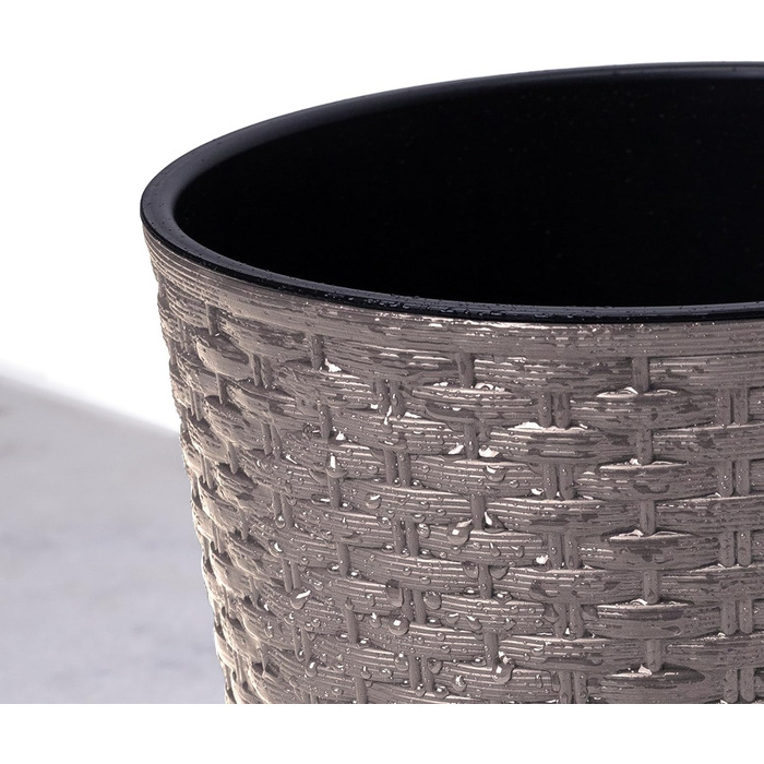 Кашпо для квітів Happy Flower MultiProject з вкладишем, ротанговий дизайн, 4 розміри, 4 кольори, 300 мл, бежевий