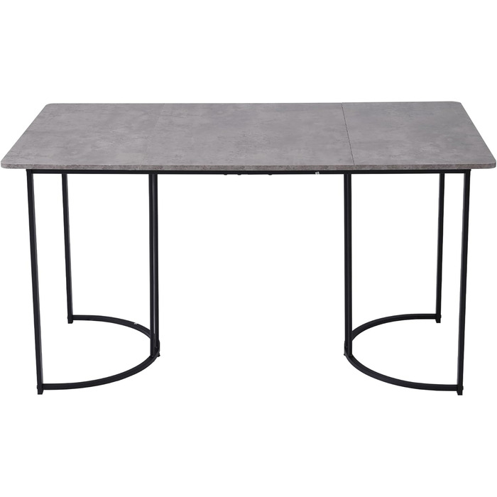 Обідній стіл Merax 140x80 см з імітацією мармуру, для 4-6 осіб, металевий каркас, регульовані ніжки, білий/чорний, підходить для ресторану, вітальні, кухні