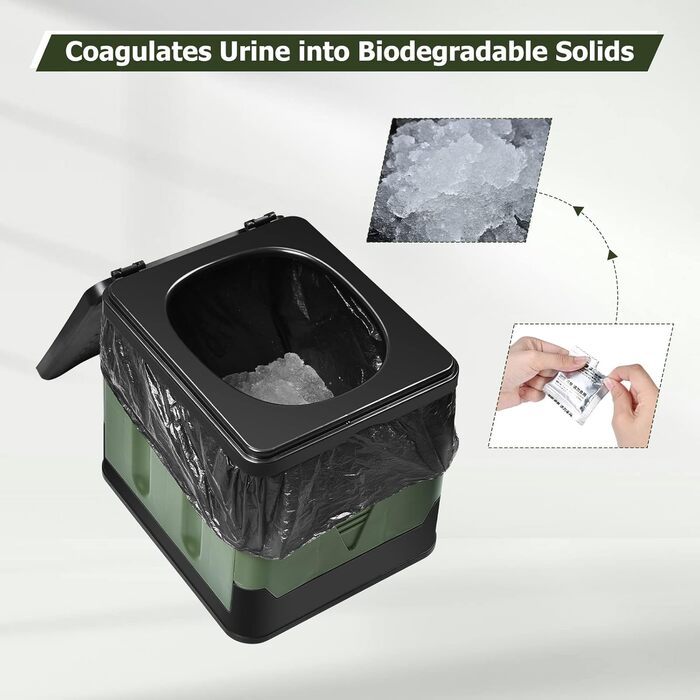 Зручна складана мобільна туалетна кімната OTRAKI для кемпінгу, фестивалів та подорожей (зелена)