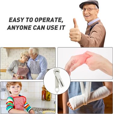 Набір відкривачів для пляшок та банок 7-в-1 для людей похилого віку з артритом, з магнітним механізмом, білий