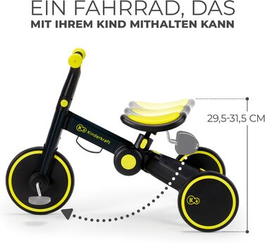 Триколісний велосипед Kinderkraft 4TRIKE 3в1: біговел, самокат, велосипед, чорний (12 міс - 5 років)
