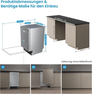 Посудомийна машина Midea SF 3.45N PRO: 9 комплектів, Inox, Wi-Fi, 5 програм, 47 dB