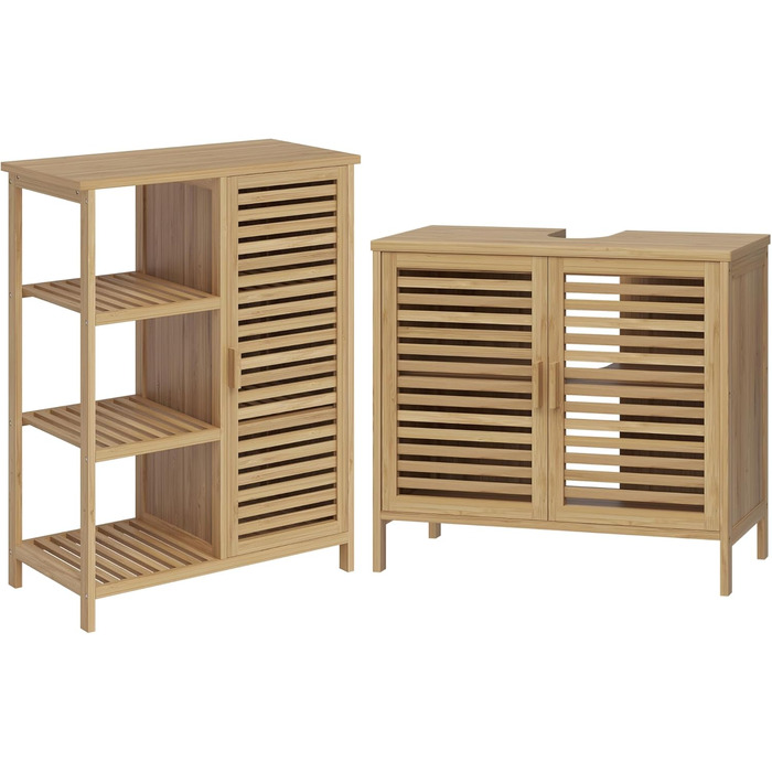 Бамбуковий шафка Bellamio Newa Badregal для ванної кімнати – 5 полиць, 140x33x33 см