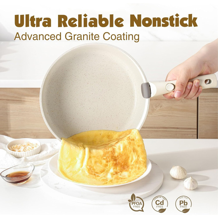 Набір посуду SENSARTE з керамічним покриттям (24 частини) - антипригарне, для всіх плит, безпечне