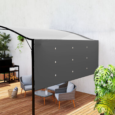 Павільйон з розкладним дахом, стійкий до погодних умов, 3 x 2,5 м, темно-сірий