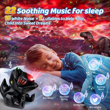 Проєктор зоряного неба Динозавр One Fire з Bluetooth, 144 режими, нічник для дітей з пультом, новорічний декор