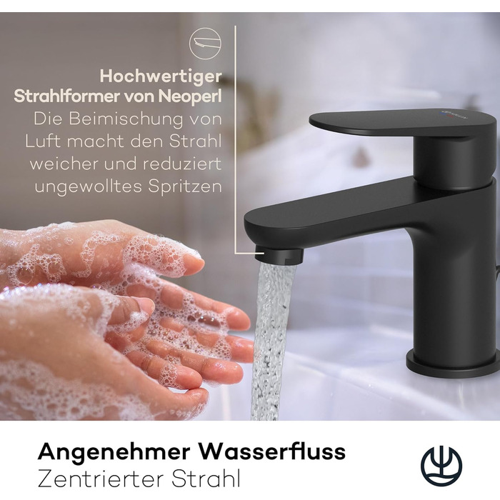 Змішувач для ванни KLUDI-X1 з ручкою-витяжкою, висота зливу 75 мм, хромований, з виливним водозбіром, для ванни, керамічний картридж, акумулятор, чаша для води з підключеннями (S, чорний матовий)