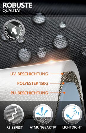 Чохол для парасольки Menz 2-4 м, 420D Oxford, водовідштовхувальний, UV-стійкий, захист від вітру, для саду (Чорний, 174x32/35 см)