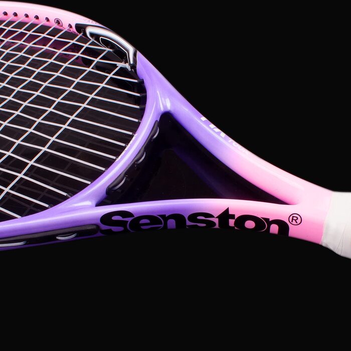 Тенісна ракетка Senston 19/23/25 комплект тенісних ракеток цільного дизайну з тенісною сумкою, накладкою, демпфером вібрації рожевого кольору 19 дюймів
