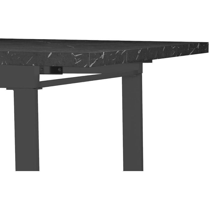 Розсувний обідній стіл B&D Home Anna | 120-160 x 80 см, на 4-6 осіб | стіл для кухні/їдальні з дерев'яними ніжками, чорний | скандинавський/індустріальний дизайн, Texas-Eiche (дуб Техас), 11202-US-EITE (чорний мармур/чорний)
