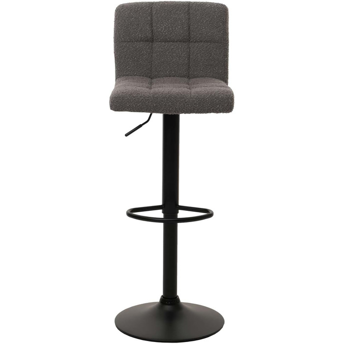 Набір з 2 барних стільців Mendler HWC-G87, регульовані по висоті, обертаються, з тканини Boucle (450г/м²), FSC® сертифіковані (темно-сірий)