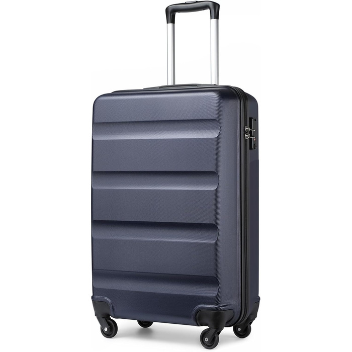 Чемодан-валіза KONO на коліщатках, середній, з ABS пластику, блакитний (колекція)