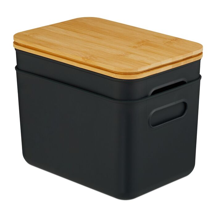 Набір з двох контейнерів для зберігання Relaxdays з кришкою