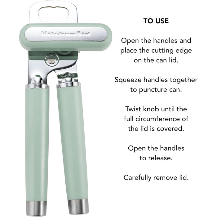 KitchenAid Gourmet Двофункціональний відкривач банок та пляшок, 21.6 см, Pistazie