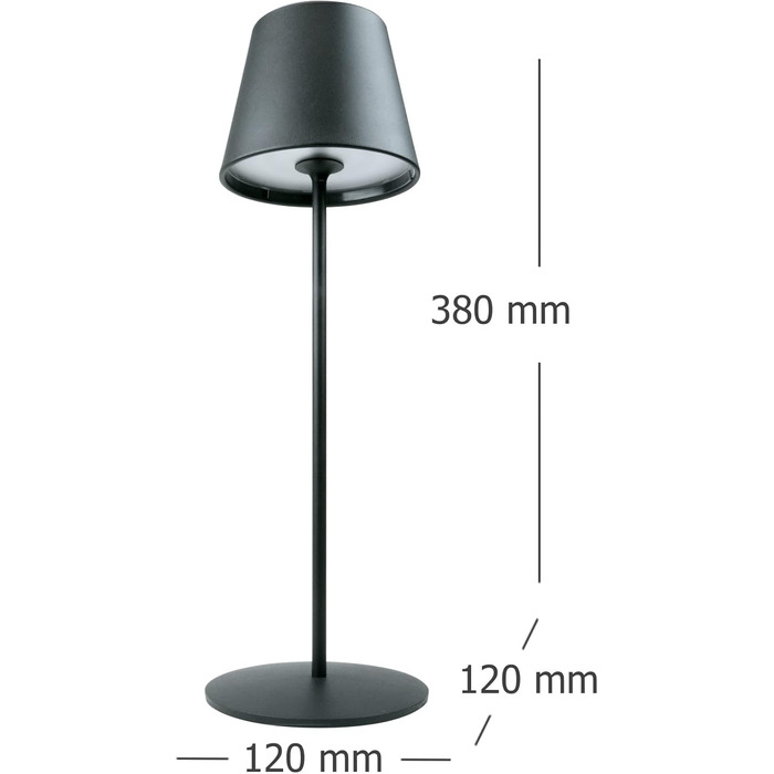 Стійка лампа Schwaiger OTL200 з нічним світлом LED, RGB, акумулятор, диммування, IP44, чорний (для дому та саду)
