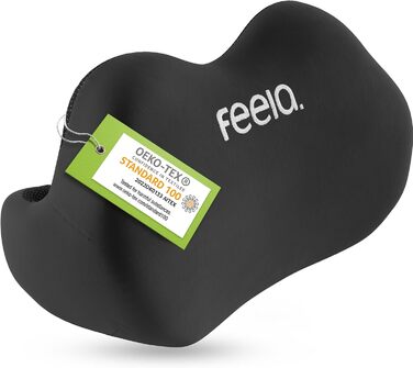 Подушка для спини Feela® для офісного крісла | Ергономічна подушка для попереку для дому, офісу або підтримки спини вдома (Чорний)