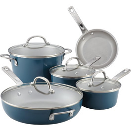 Набір посуду Ayesha Curry Home Collection, 9 предметів, антипригарне покриття, колір Twilight Teal (блакитно-зелений)