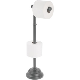 Тримач для туалетного паперу mDesign для трьох рулонів туалетного паперу - позачасовий тримач для рулонів паперу для ванної та туалету-тримач для рулонів туалетного паперу також для рулонів більшого розміру- (темно-сірий)