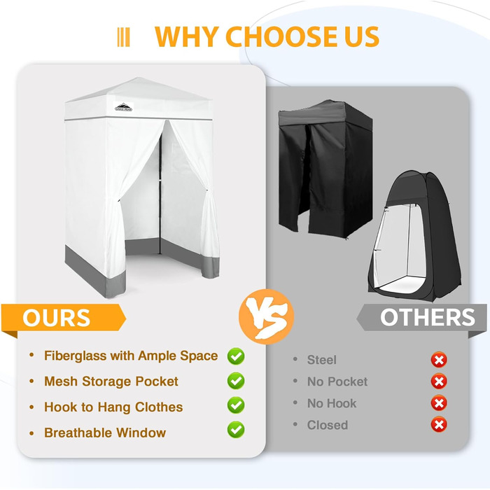 Розкладана переодягальня EAGLE PEAK Flex Ultra Compact - 1.2x1.2 м, біла. Ідеально для басейну, фотосесій та кемпінгу