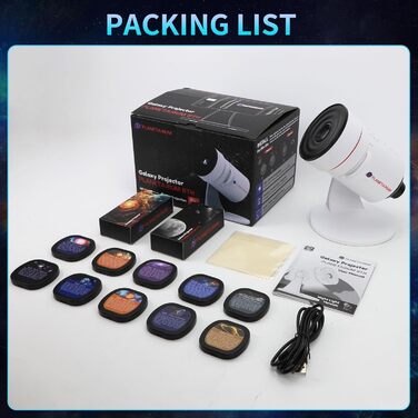 Проєктор зоряного неба VanSmaGo 8-го покоління Sternenhimmel: Галактика, Планетарій, Нічник HD з обертанням 360° та таймером