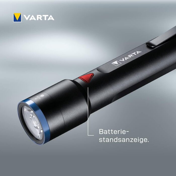 Ліхтар VARTA LED з 6 батарейками типу АА, Night Cutter F40 Premium light, лампа яскравість 1000 люмен, ліхтарик, робоче світло з чотирма режимами освітлення, захист від бризок, чорний Single F40