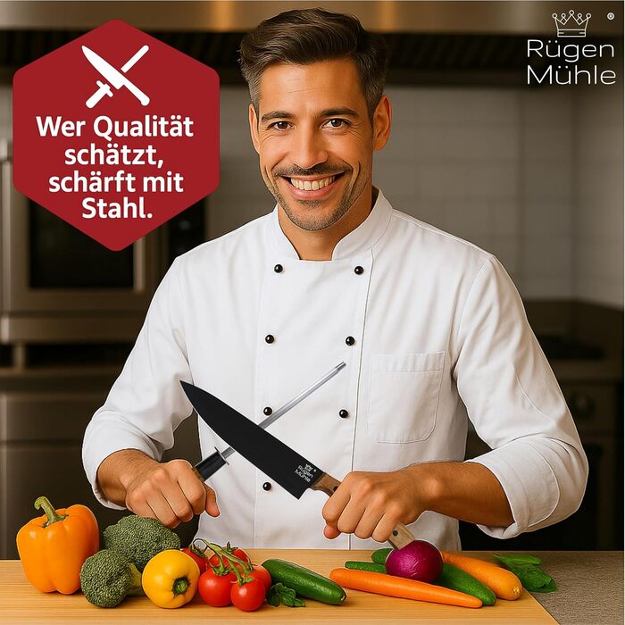 Набір ножів Rügen Mühle Premium Design 7 предметів з акації та нержавіючої сталі, з підставкою (Messerblock)
