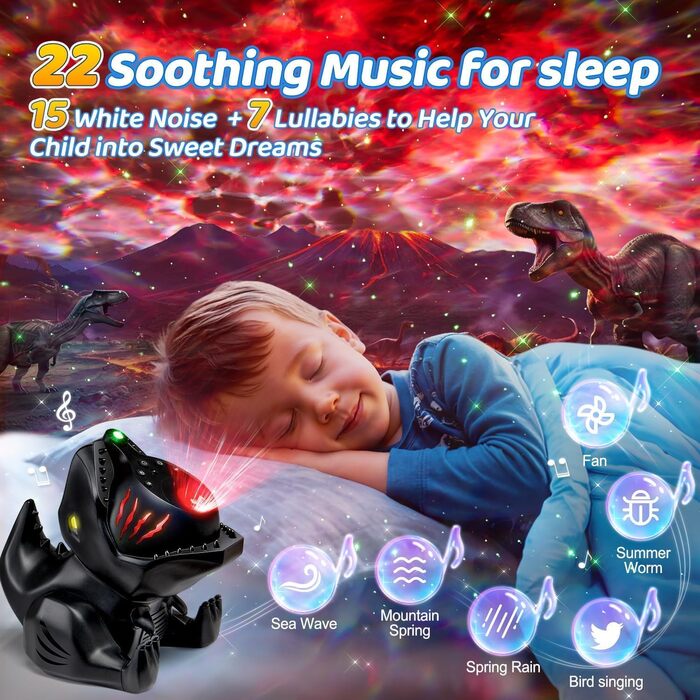 Проєктор зоряного неба Динозавр One Fire з Bluetooth, 144 режими, нічник для дітей з пультом, новорічний декор