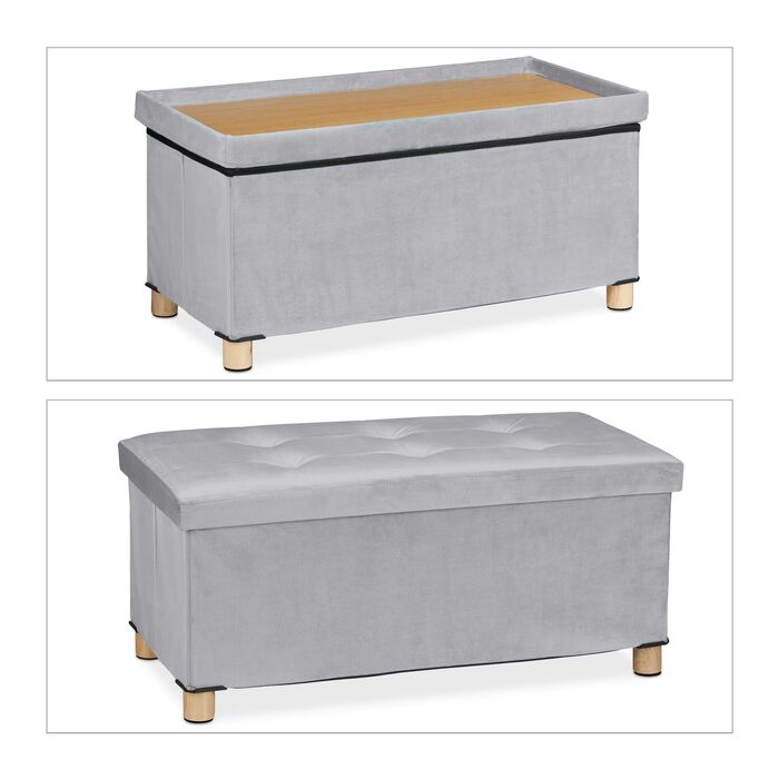 Лавка Relaxdays з оксамитовим покриттям та дерев'яними ніжками