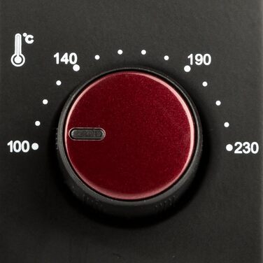 Міні-піч G3 Ferrari G10169 il Moro 10, 800 Вт, таймер 60 хв, дверцята для очищення, 100–230 °C, гриль INOX, чорно-червоний