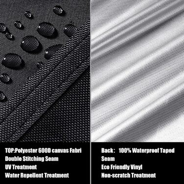 Водонепроникний чохол для садово-патіо меблів 600D Oxford, захист від пилу та УФ-променів, для саду та тераси (242x162x100cm, 250x150x75cm)