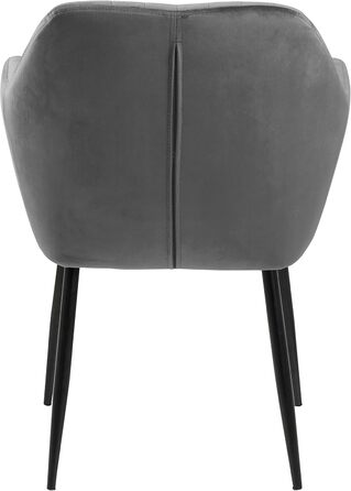 AC Design Furniture Стілець для їдальні Wendy, темно-сірий/чорний, велюр/метал, 57x61x83 см