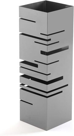 Підставка для парасольки Versa Stripes для входу, кімнати або передпокою, сучасний тримач для парасольки, розміри (В x Д x Ш) 49 x 15,5 x 15,5 см, метал, колір сірий