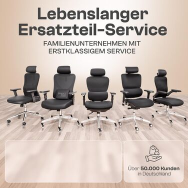 Ергономічне крісло Galahad Merlin (чорний) - офісне, для ігор, 150 кг | Крісло для роботи та дому