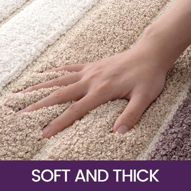 Дексі 2 шт. килимок для ванної кімнати, антиковзний, 40 x 60 см, м'який, швидковисихаючий, для ванної, душу, ванни (2 шт., бежевий)