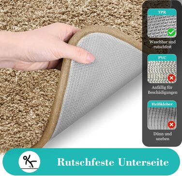 Комплект килимків для ванної кімнати Digiroot (2 шт.) - антиковзаючі, швидковисихаючі, м'які, 40x60 см та 50x80 см (Бежевий)