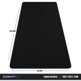 Килимок для миші TITANWOLF XXXL 1000x600 мм - великий ігровий килимок для миші з мотивами, чорний