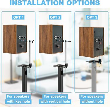 Підставка для колонок 5Rcom з кабелепроводом, регульована по висоті, пара. Підходить для саундбарів, студійних моніторів та колонок. Максимальне навантаження: 5 кг