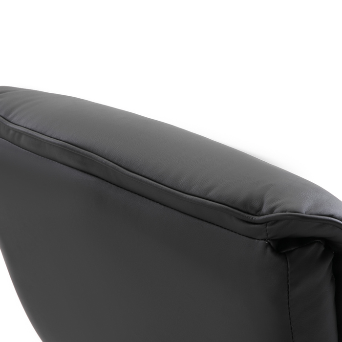 Крісло HOMCOM з пуфом, крісло для телевізора, м'яке крісло, 360° обертання, нахил 145°, з ретро-дизайном Честерфілд, обтягнуте PU-шкірою, з дерев'яними вставками, металевим каркасом, чорного кольору, розміром 82 x 83 x 110 см