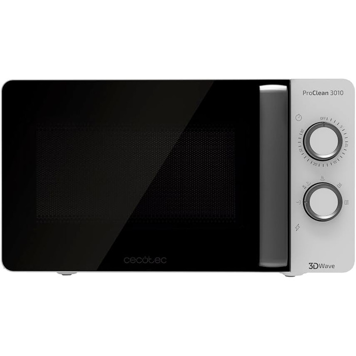 Мікрохвильова піч ProClean 3010, 20 літрів, покриття Ready2Clean, 700 Вт, 6 функцій, таймер 30 хв, режим розморожування, білий колір
