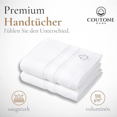 Набір рушників COUTONE Home Premium 2 50x100 см Extra Soft & Absorbent, 100 бавовна (білий)