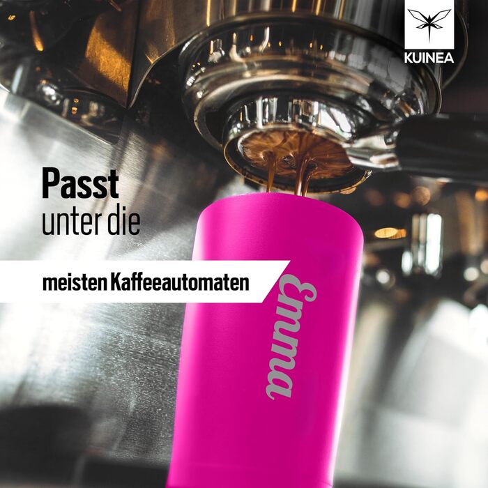 Термокухоль з персоналізацією, 350 мл, не протікає, з гравіюванням, чорна/рожева (з іменем)